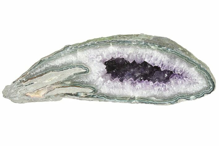9.6" Purple Amethyst Geode With Polished Face - Uruguay